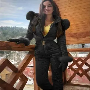 Women Winter Warm Snowsuit Outdoor Sports Pants Ski Suit Waterproof Jumpsuit（gift）