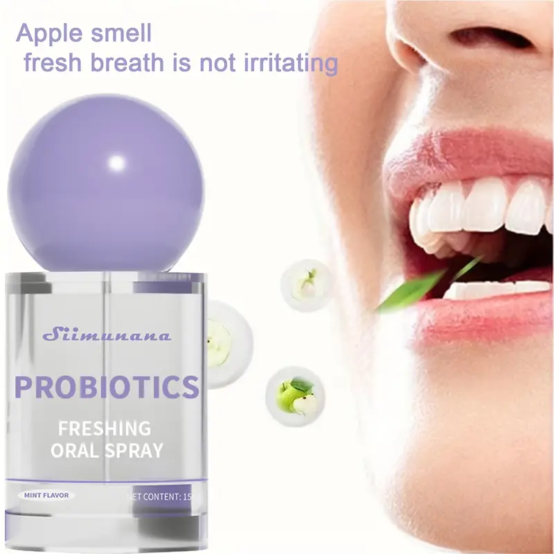 15ml Mint Flavor Probiotic Oral Spray | Breath Freshener for Long-Lasting Freshness & Oral Care | Portable & Sugar-Free & Must-Have | Improves Oral Health