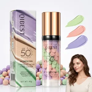 3PCS SPF 50+ PA+++ 3-in-1 Sunscreen Isolation Cream, Color Corrector Face Primer, Pre-Makeup Base for Oil Cosmetic Uv