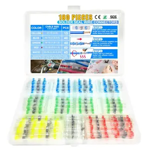 180 Pieces - Heat Shrink Butt Connectors, Solder Seal, Waterproof Self Shrink Electrical Connector Kit- for Wiring, Soldering, Marine, Automotive