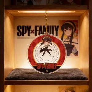 MINISO SPY x FAMILY Acrylic Keychain Badge Charm Collectible Anime Pendant Bag Decoration Figure Keyring Kawaii Yor Forger Anime Merch Gift for Fans Room Decor Cute Anime Accessories