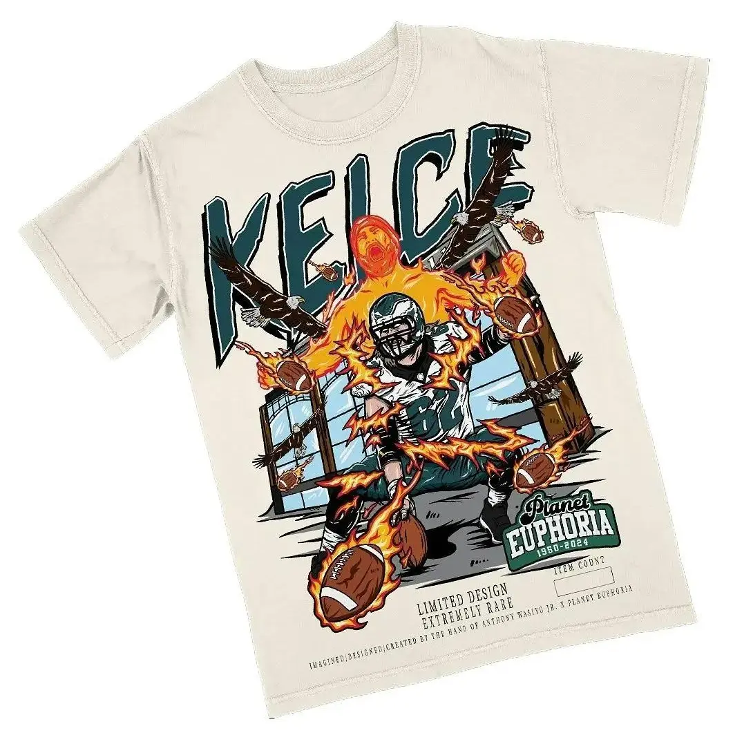 Jason Kelce Planet Euphoria Shirt Vintage 90s Football Graphic Tee for Men Women Fans Y2k Streetwear