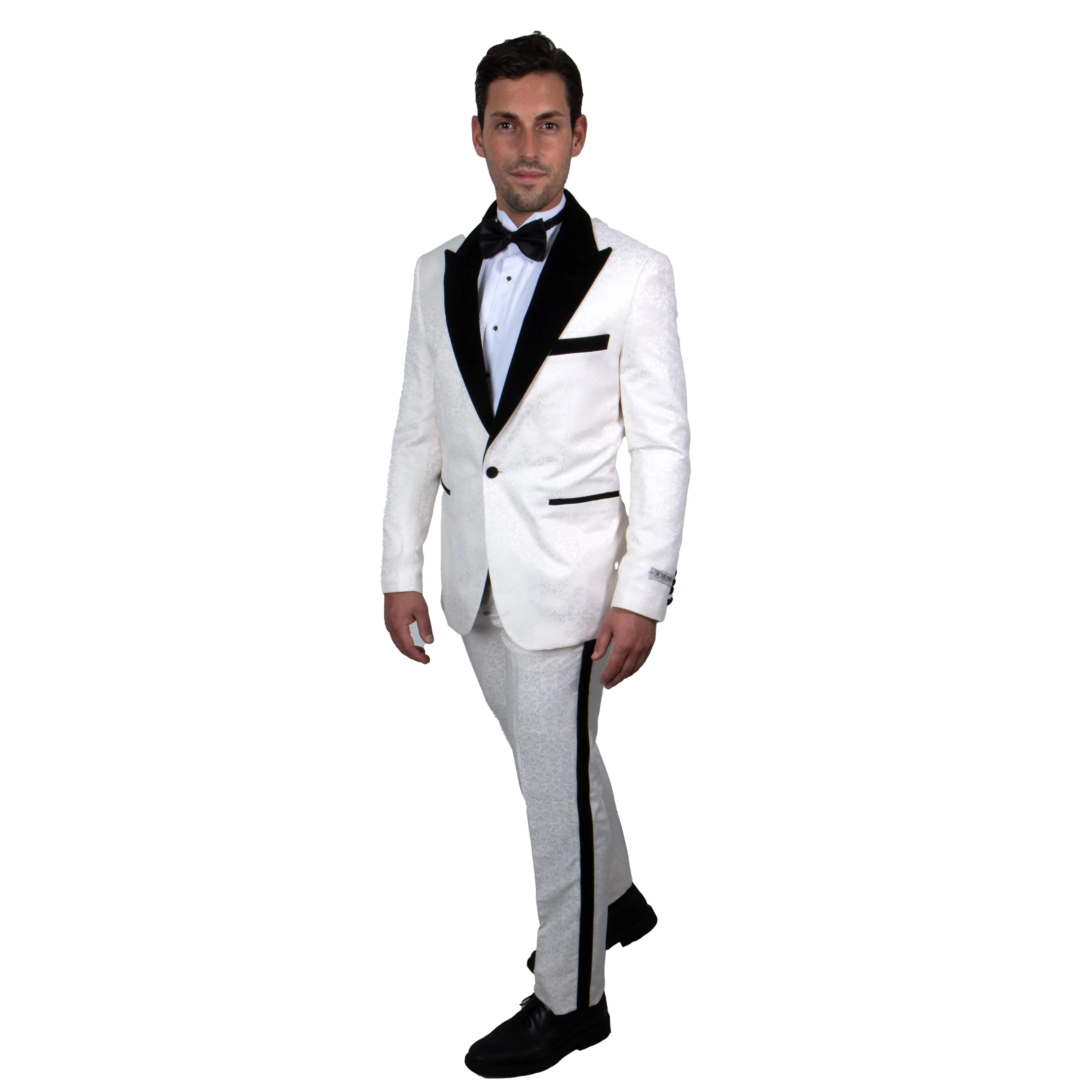 Cream / Black Stacy Adams Men's Suit