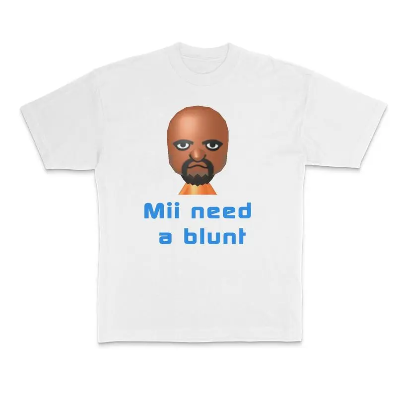 Men's Blunt Funny Parody Crewneck T-Shirt - Casual, All Over Print Dank Gen Z Meme Top, All Seasons Streetwear, Valentines Day/Childrens Day Gift for Men & Women, Athletic, Basics, Sporty Chic, Classic., Shortsleeve, Menswear