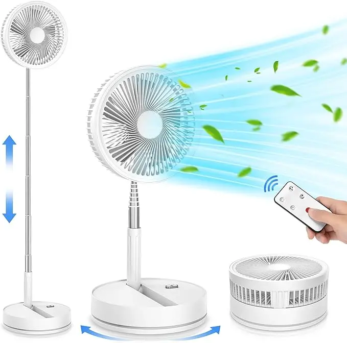 YOSOX X8Portable Fan, Cordless Oscillating Fan with Remote, Foldable Telescopic Adjustable Height Fan, USB Rechargeable 5400mAh Battery Operated Camping Fan for Travel Outdoor Home Bedroom Sleeping summervibes