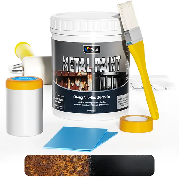 DWIL Waterproof Anti-Rust Metal Paint, Direct-to-Metal Paint for Doors, Gates, Fences and Furniture, Indoor/Outdoor, Black, 16 fl oz
