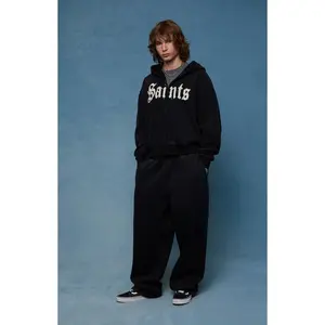 Pacsun Men's Washed BlackÂ Fleece Extreme Baggy Sweatpants