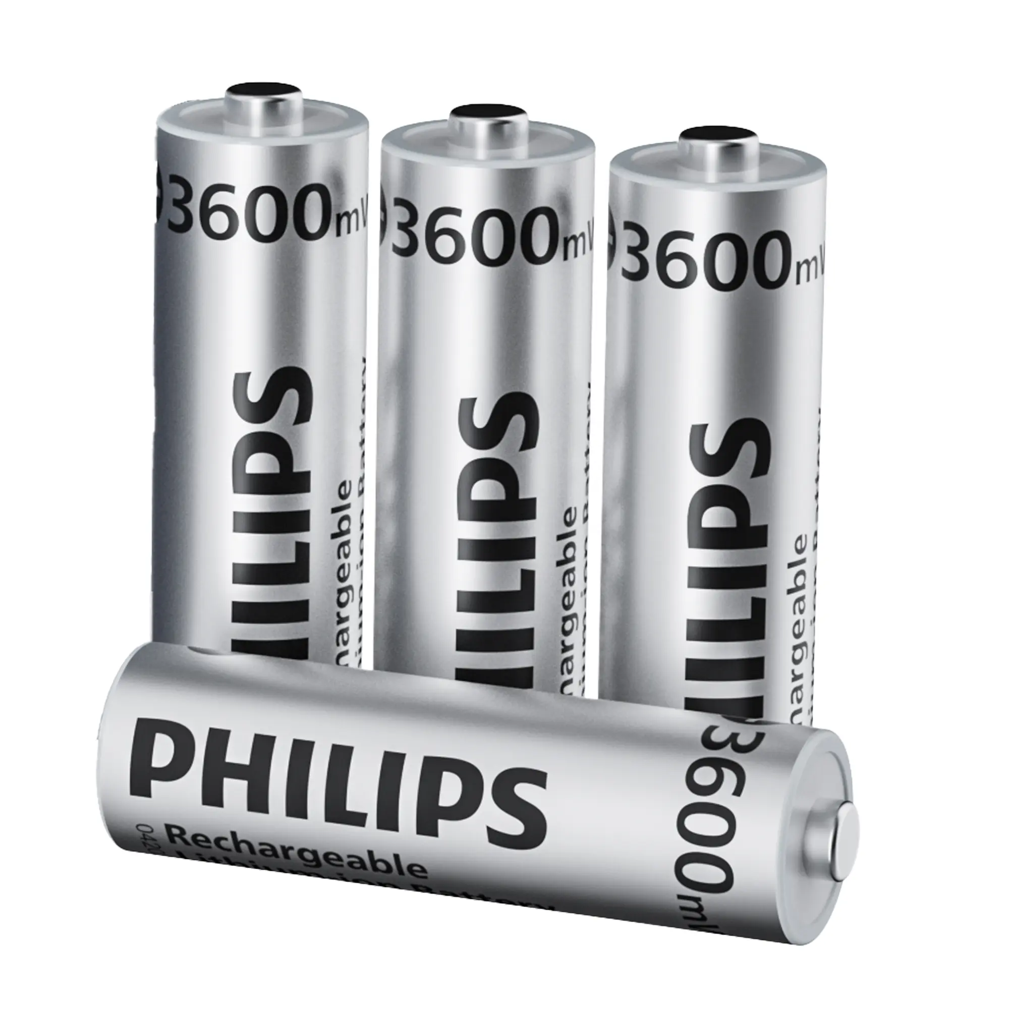 Philips Rechargeable AA Lithium Batteries 4 Pack, 3600mWh Lithium Rechargeable Long-Lasting Double A Li-ion Batteries for Blink Outdoor Camera