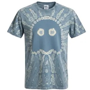 Handmade 100% Cotton Reverse Reverse Dye Short Sleeve T-shirt - Ghost Pattern