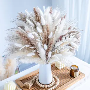96PCS Natural Dried Pampas Grass Bouquet for Wedding Floral Arrangements Decor Decorative Decor Decorative