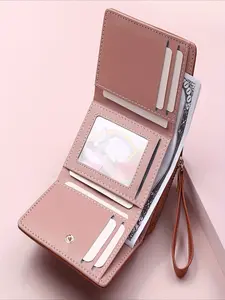 2026 new women's wallet short zip-around trifold coin purse cute student money holder for ladies