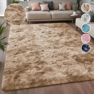 【 Weekly Picks 】Imperial Homeware Modern Tie Dye Shaggy Rug for Living Room - Soft Anti-Skid Fluffy Bedside Rug Floor Carpet Soft Aesthetic Home Decor Bedroom Rug