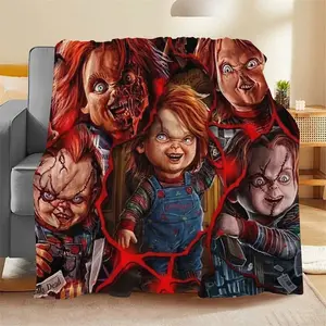 Horror Movie Chucky Plush Blanket - Soft And Comfortable For Sofa, Bedroom, Home, Office, Camping