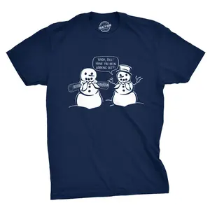 Mens Whoa Bill Have You Been Working Out T Shirt Funny Christmas Snowman Tee Mens Funny T Shirts Cool Vintage Fashion T-Shirt Gift Classic Menswear Christmas Apparel for Men Novelty Tees for Guys Navy