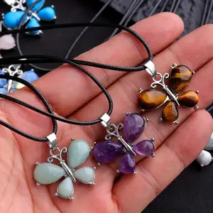 Exquisite Trio Gemstone Necklace - Quartz, Amethyst, Opal Crystal Pendant with Natural Beauty, Perfect Gift for Friends and Family, Suitable for Any Occasion