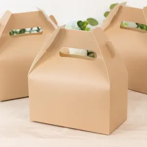25 Pack Party Favor Gift Tote Gable Boxes, Matte Nude Candy Treat Boxes - 6"x3.5"x7"