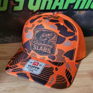 Slamming Slabs Crappie Fishing Hat Printed Camo Design Adjustable Snapback