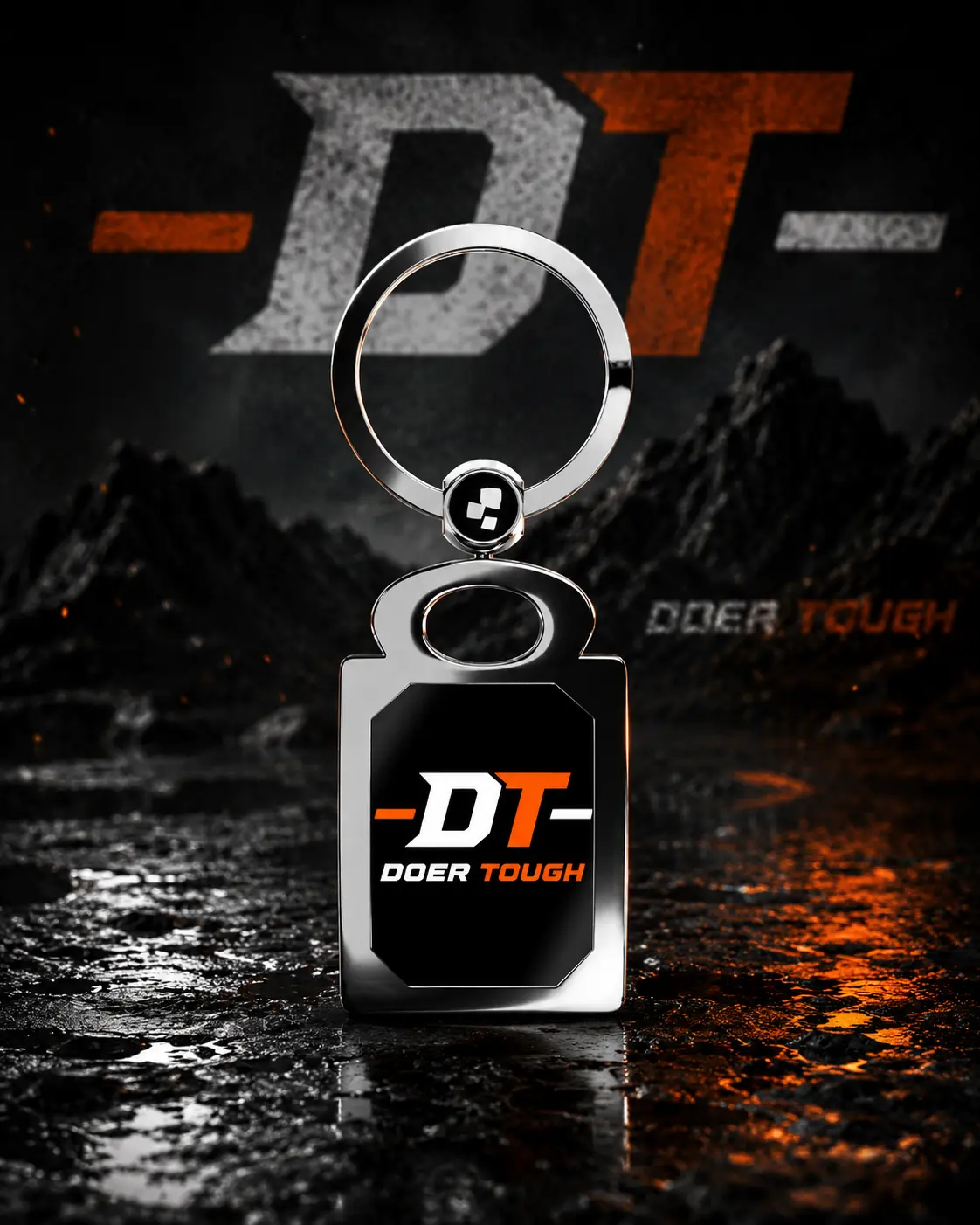 Doer Tough Keychain | Custom Engraved Rectangle Keyring | Built Not Born