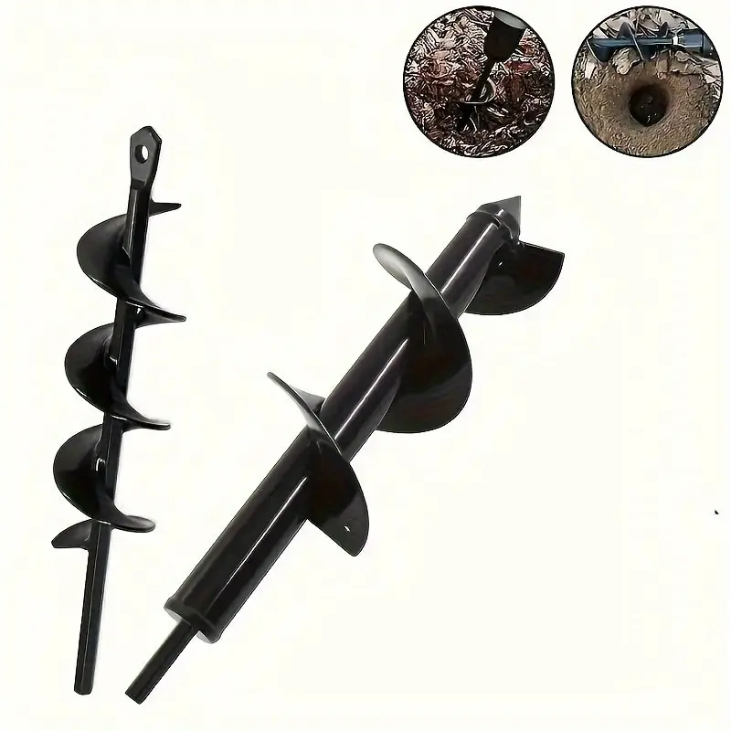 1pc heavy-duty garden plant spiral drill bit - an easy planting solution with 3/8 hexagonal quick connect, spiral cement board drill bit, solid steel shaft, and portable drill bit manager