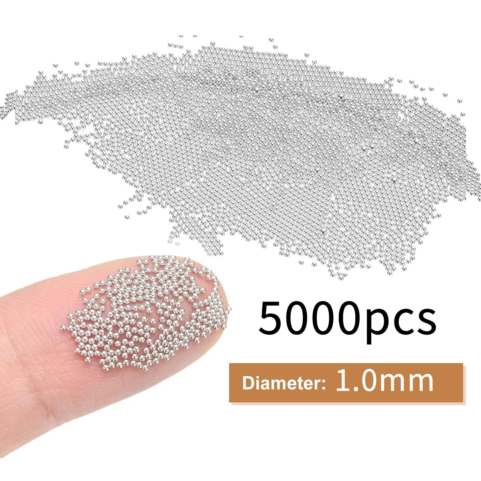 Nail Art Beads Silver 5000 Pieces Mini Caviar Beads 3D Nail Art Metal Balls Nail Micro Beads Nail DIY Handmade Decoration Accessories Set, Special for Nail Salons, Nail Art Projects, Nail Art Products
