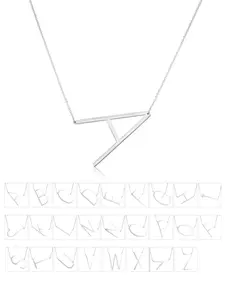 Simple Matching 26 Letter Detail Pendant Necklace for Women, New Trendy Casual All-match Minimalist Chain Necklace Jewelry for Girls Gift, Female Classic Fashion Accessories for Daily Wear