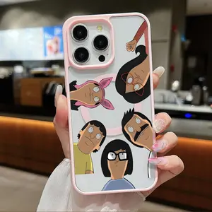 Cute Cartoon Bobs Burgers Family Smartphone Casing, MagSafe Magnetic Protective Cover with Polycarbonate Shell & Shockproof Silicone Bumper, Wireless Accessory for iPhone X, XS, 11, 12, 13, 14, 15, 16, 17 Pro Max Plus