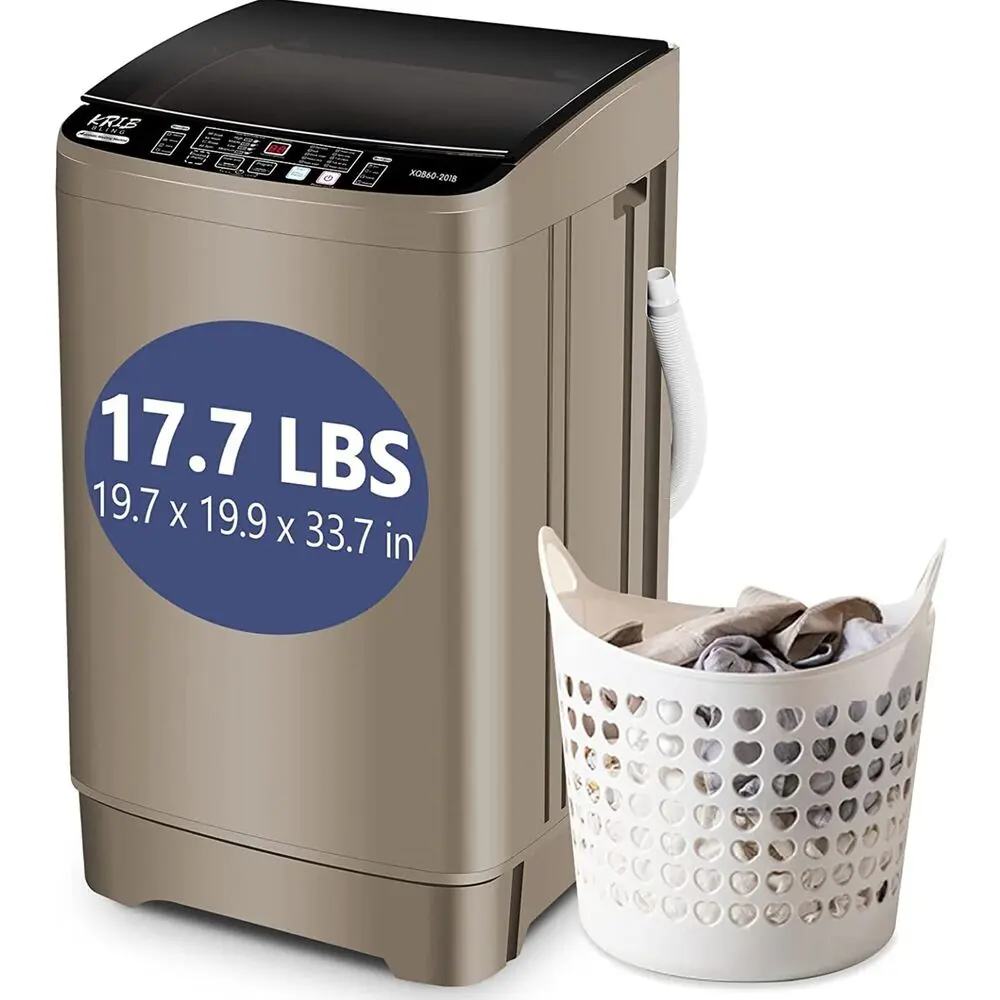 Multifunction Washing Machine - Fully Automatic Portable and Space Saving Mini Washing Machine, 17.7lbs Large Capacity for Family, 120V, LED Display, Automatic Imbalance Adjustment, Ideal for Camping, Dorm