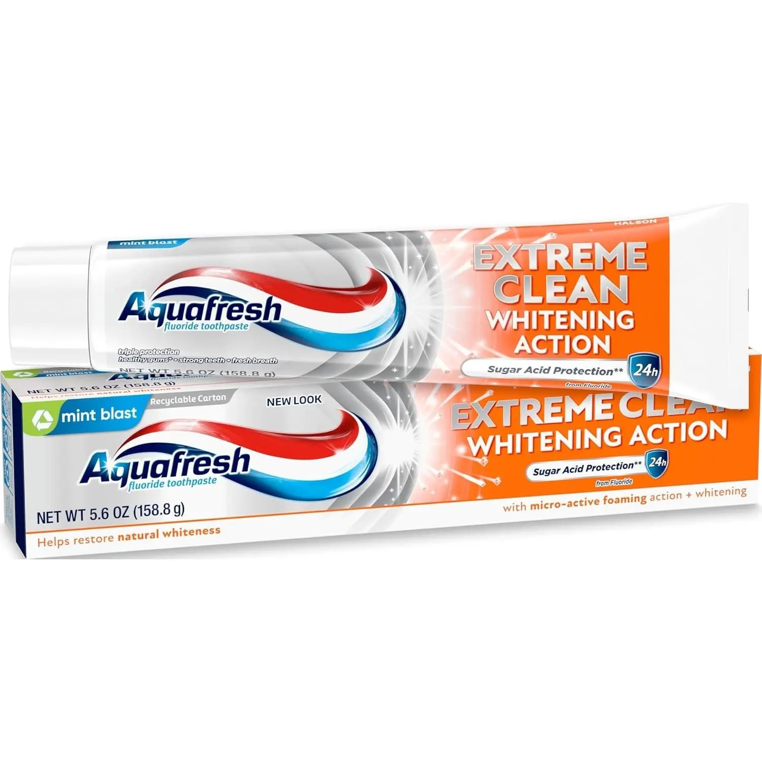 Aquafresh Extreme Clean Whitening Action Fluoride Toothpaste for Cavity Protection, 5.6 Ounce