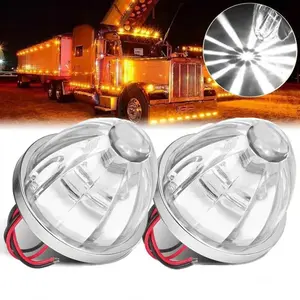 2PCS LED Watermelon Lights for Trucks & Cars High-Visibility Side Marker Clearance Turn Signal Indicator Lorry Trailer Durable Plastic Shell Metal Base Easy Installation