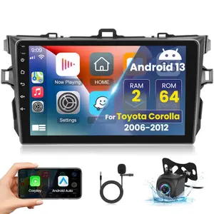 Android Radio for【Toyota Corolla 2006 2007 2008 2009 2010 2011 2012】Support 9 Inch Touch Screen Carplay Android Auto Wireless WIFI GPS Navigation SWC Car Audio