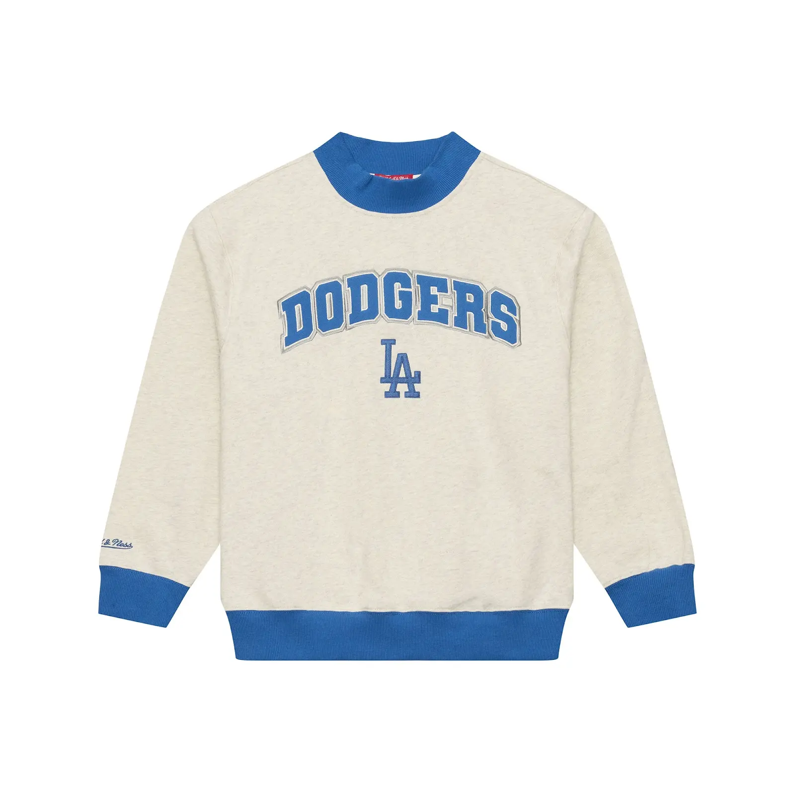 Women's Los Angeles Dodgers Oatmeal Mock Neck Sweatshirt