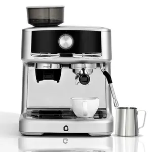 20 bar household espresso machine - Italian style professional coffee machine - integrated grinder and adjustable grinder - steam milk mixer -1.5L detachable water tank - easy to operate