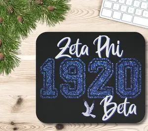 Zeta Phi Beta Sorority Mouse Pad | ZPB 1920 | Sorority Sister Gift | Zeta Christmas Gift | Founders' Day | Big Little Reveal Gift | Blue and White Dove | Soror New Office Job Accessories
