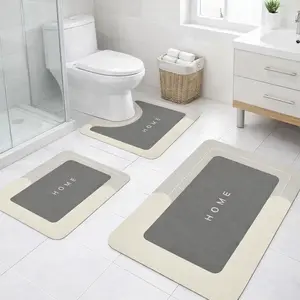 Set of 3 Absorbent Bath Mat （0.12inch thickness）Magic Rug Sets, Quick Drying Bath Mat Non-Slip Floor Rug Rubber Backed for Bathroom Kitchen Shower Sink(31.10''x19.29''+23.22''x15.35''+23.22''x23.22'')