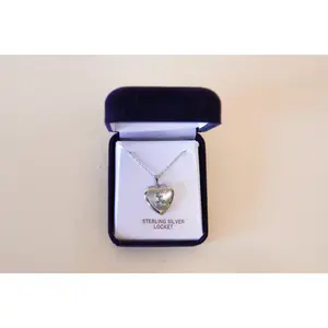 Baby Block Sterling Silver Locket Charm Pendant w/ Adjustable Silver Tone Chain