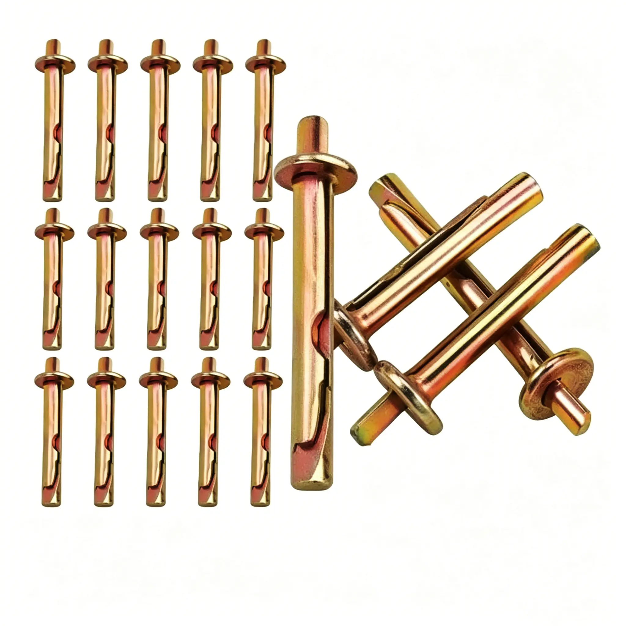 M6 x 40/50/60mm Concrete Expansion Anchors for Dry Brick and Block Walls, Heavy Duty Galvanized Steel Metal Bolts for Fence, Canopy and AC Mounting
