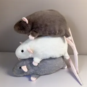Oversized PP Cotton Mouse Plush Doll, 40/55/90cm Cartoon Flower Branch Rat Stuffed Toy, Soft Animal Figure, Kids Birthday Gift, Cat Plaything