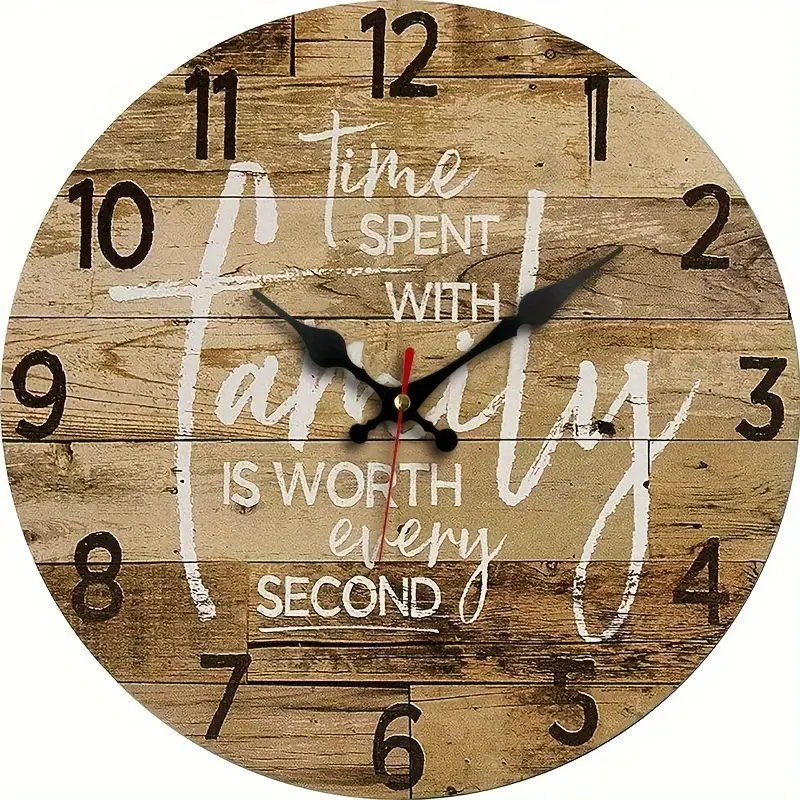 10 inch Round Farmhouse Wall Clock with a Decorative Style, Quartz Silent Movement, Battery-Operated, Vintage Home Decor Design, Suitable for Kitchen, Bedroom, Living Room, And Bathroom Clock