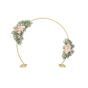 8Ft Wedding Arch Stand, Balloon Arch Stand, Round Backdrop Stand,Golden Circle Wedding Arch Frame For Wedding,Valentine's Day,Birthday,Party,Friends Gathering,Christmas,Garden Decoration