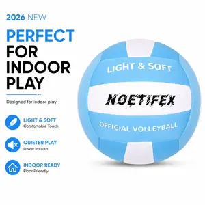 Soft Volleyball-Super Soft Fabric Light Volleyball for Indoor Practice Safe and Quiet Kids Youth Beginners House Yard Training Practice Games(Deflated) indoor outdoor gift