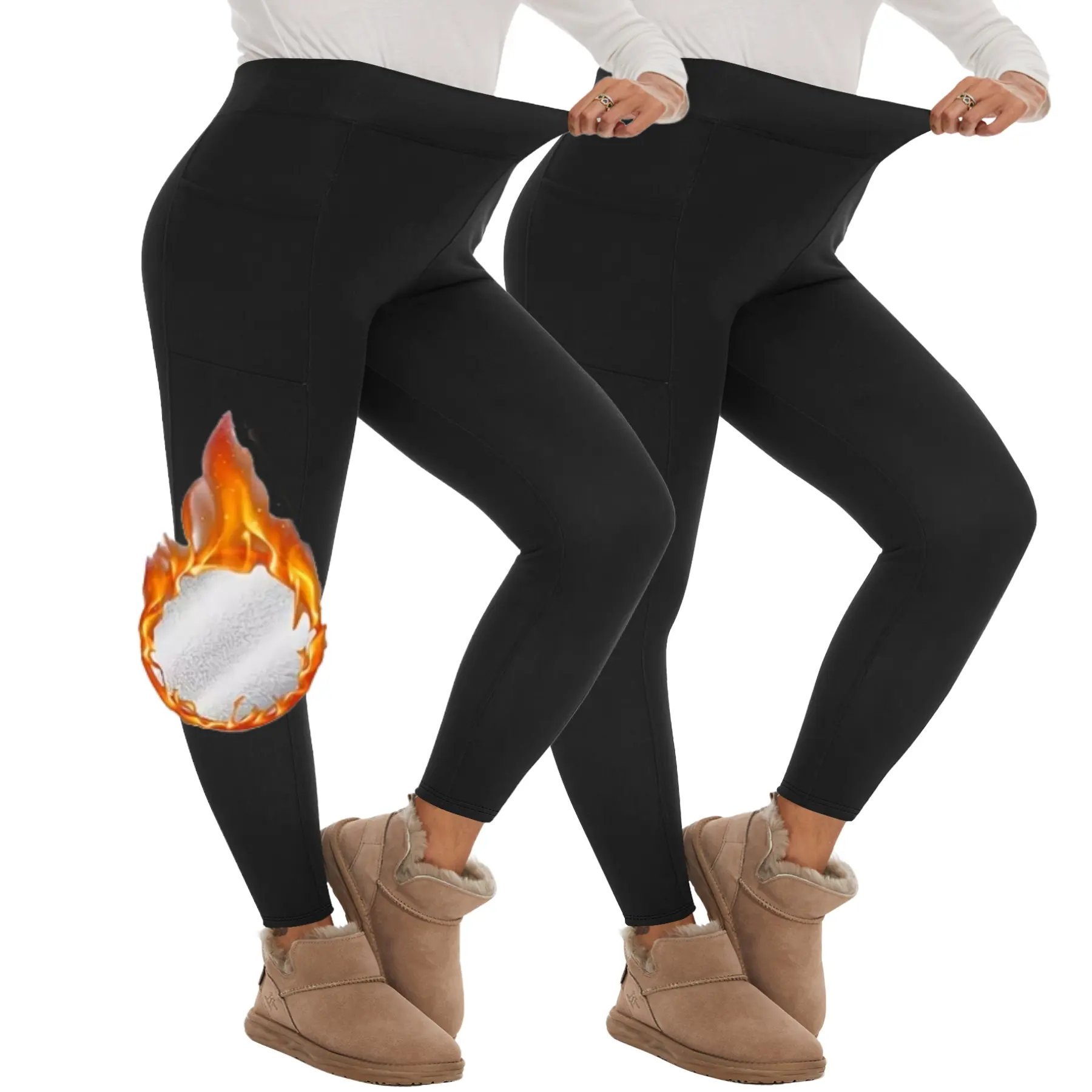 Women's Thermal Fleece Lined Leggings, High Waisted Tummy Control Pants for Winter Gym, Workout & Yoga, Gym Leggings, Tightening Leggings