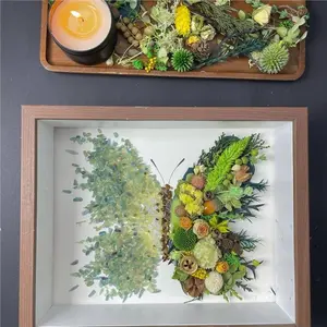 Energy Photo Frame New Dried Flower Material Kit Handmade Dried Flower Stone Painting Multicolor Butterfly Photo Frame Creative DIY Gift Decor