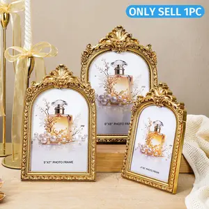European Floral Arch Frame, Resin Material Luxury Home Decor Photo Display, Desktop Decoration, Wedding, Bedroom, Office