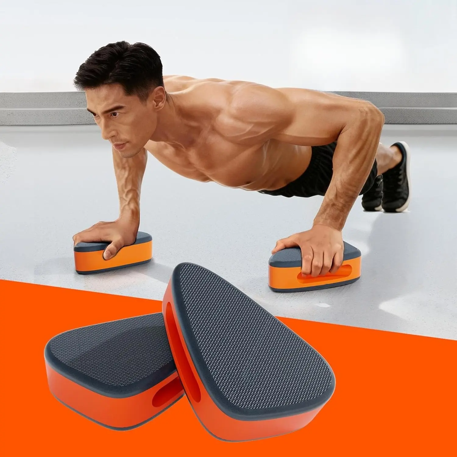 Workout Hand Grips for Push Up – Wrist Support Push Up Pads,  Non-Slip Palm Grip Sliding Disc Exercise Pads for Men Women,  Lightweight Flexible Gym Hand Grips Fitness Training
