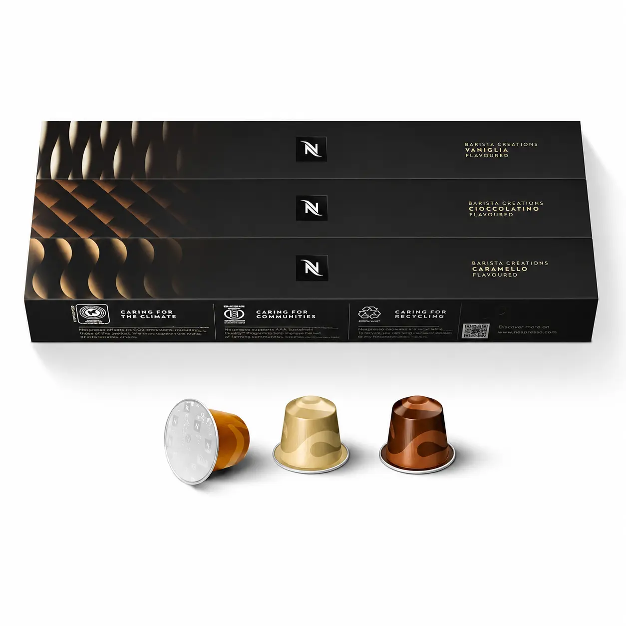 NESPRESSO Original Line Scented Barista Flavor Variety Pack Espresso Coffee Pods - Medium Roast, 30-Count Capsules, Dark Roast Option