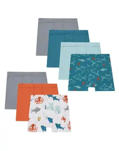 Hanes Pure Comfort Toddler Boys' Underwear Boxer Brief, 7-Pack, Organic Cotton, Theme Pack Assorted