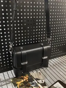 Father's Day Gifts, Men's Business Solid Color Crossbody Bag, Fashionable Pu Leather Shoulder Bag for Daily Used, Casual Trendy Versatile High-quality Daily Commuting Bag, Travel Essentials