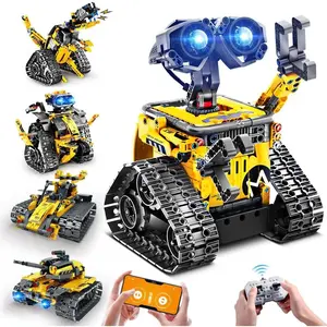 Robot Toys for Kids, 520 PCS App & Remote Control Robotics Kit, 5-in-1 RC Wall Robot, Engineer Robot & Dinosaur Building Toy, Gift for Boys & Girls 6+