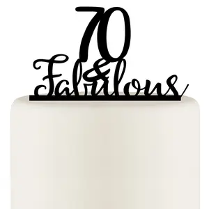 70th Birthday Cake Topper - 70 and Fabulous Cake Topper - Happy 70th Cake Topper