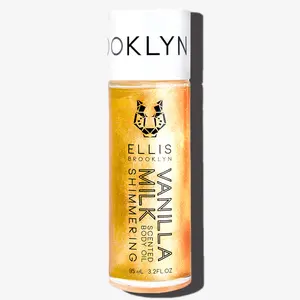 VANILLA MILK SHIMMERING SCENTED BODY OIL - Lightweight, Hydrating Jojoba Oil, Gourmand Scent with Creamy Milk Accord, Peony Rose, Bourbon Vanilla Bean, Madagascar Vanilla Bean, Cocoa Shell Extract, Amyris, Sandalwood, Musk Moisturizer Moisture Sunflower